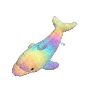 The Petting Zoo Rainbow Plush Dolphin Stuffed Animal Large